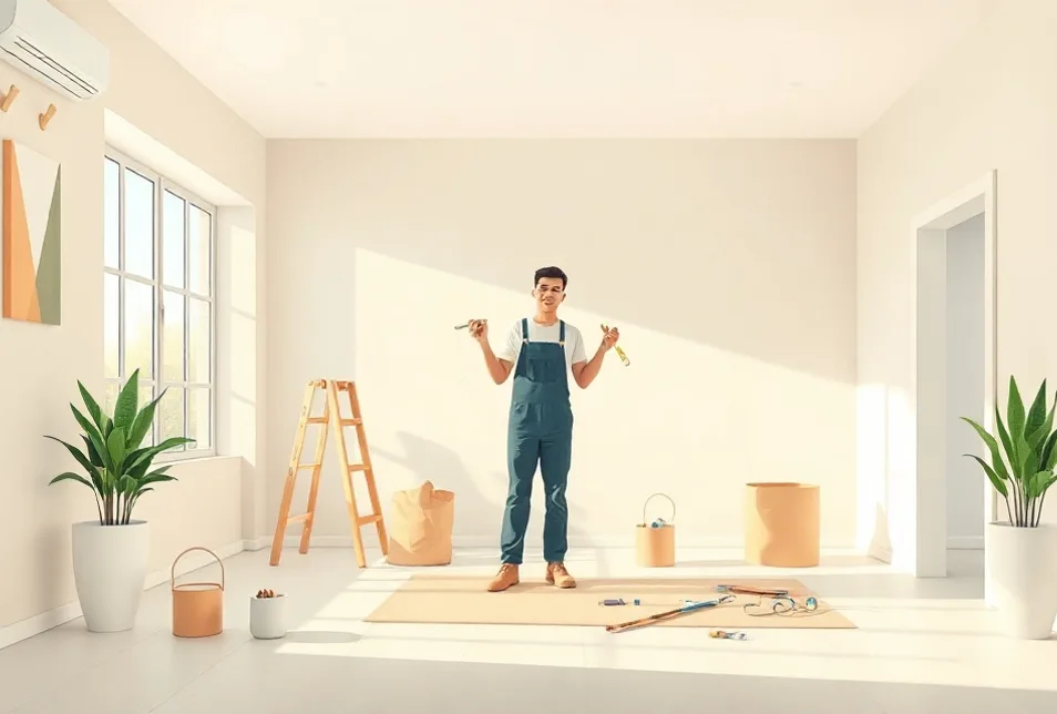 Intérieur rénové après travaux de peinture à Montceau-les-Mines