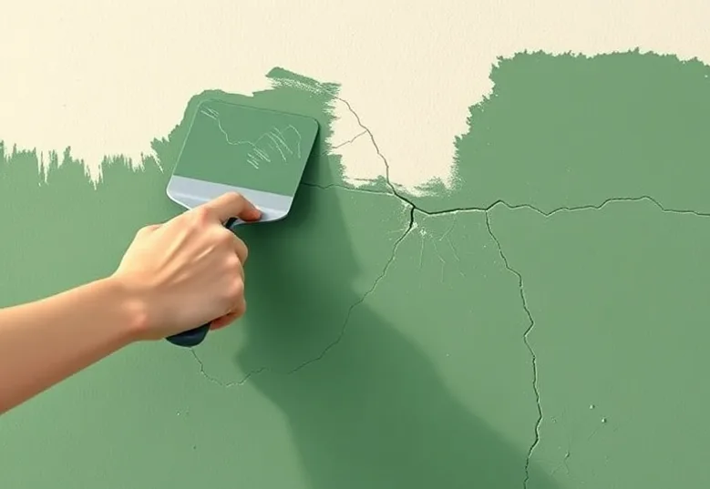 Ponçage et rebouchage des fissures avant mise en peinture